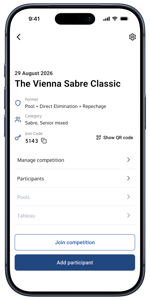 Participants joining a competition with a code