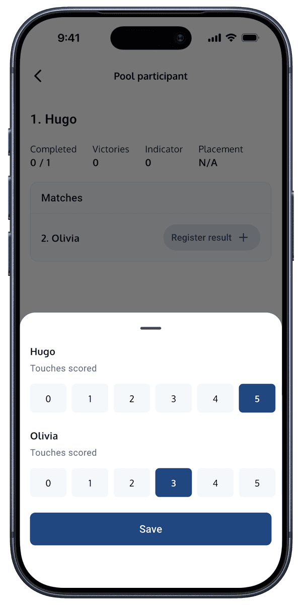 Entering a result from a phone